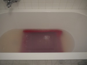 Efekt namaczania kratek z piekarnika w proszku po całej nocy