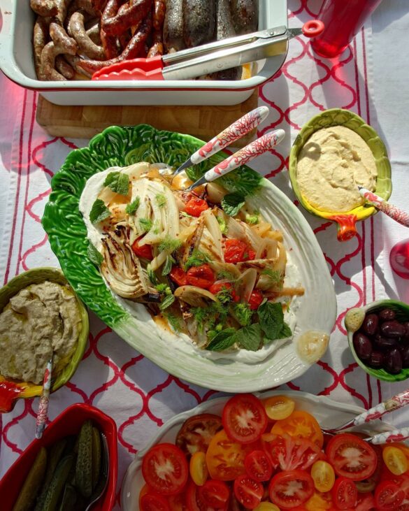 pieczone warzywa z serem labneh