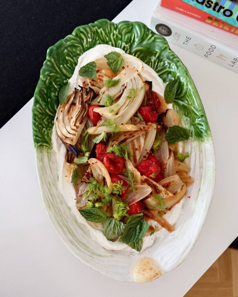 pieczone warzywa z serem labneh