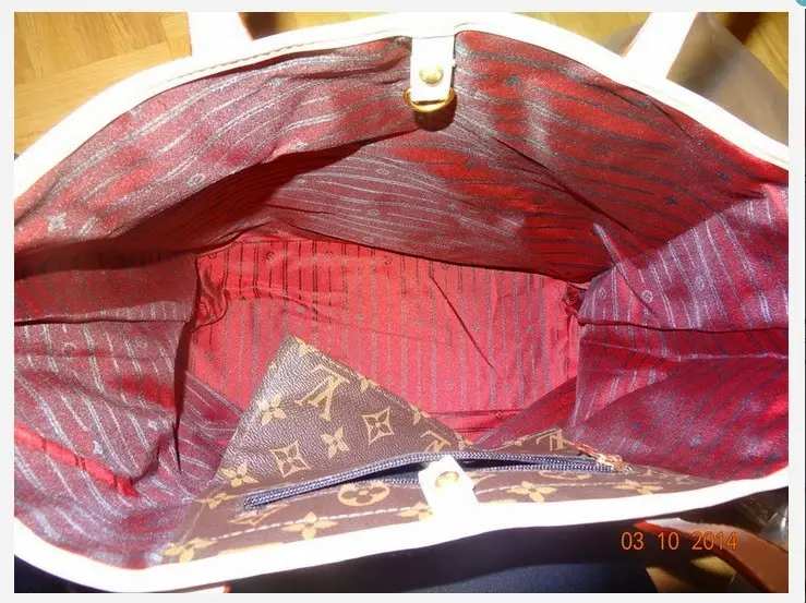 Jak rozpoznac podrobke Neverfull Louis Vuitton wnetrze