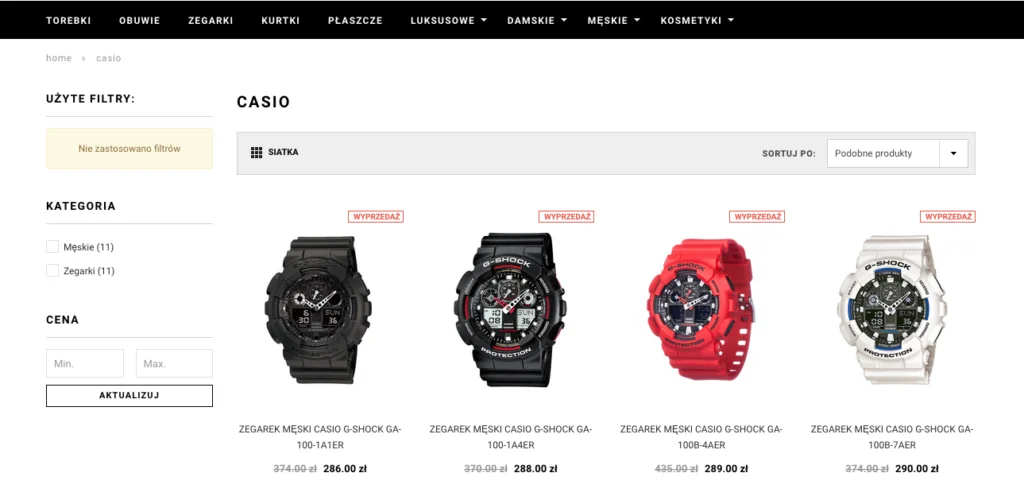 internetowy sklep podrobki screen casio