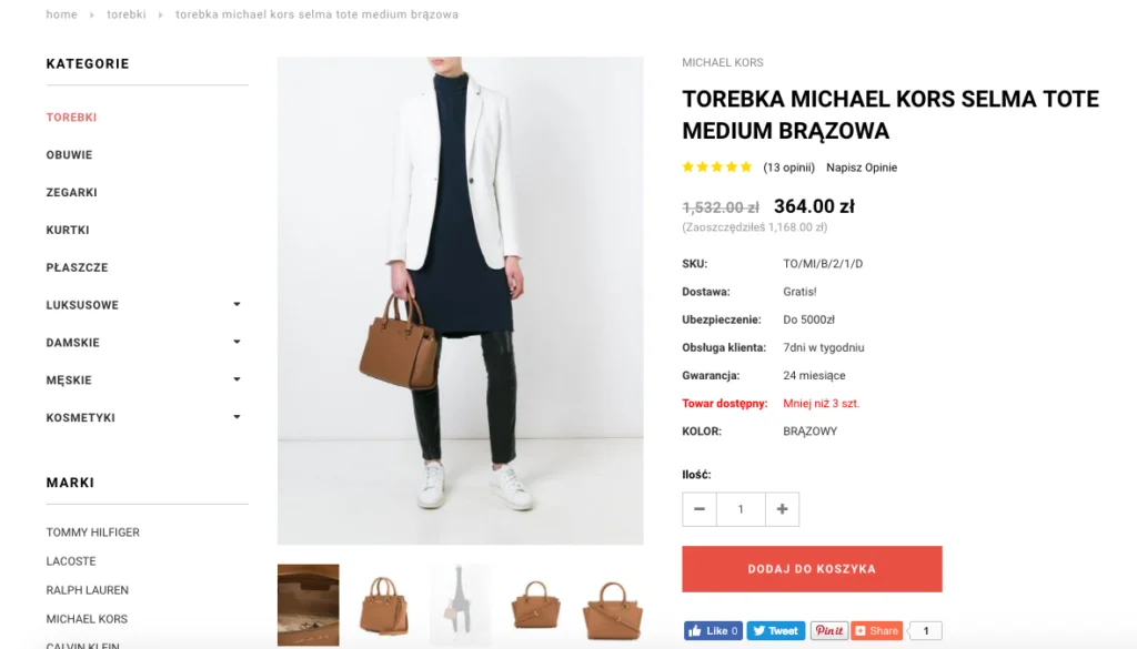 internetowy sklep podrobki screen kors selma
