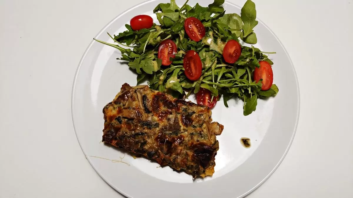 zapiekanka z pieczarkami