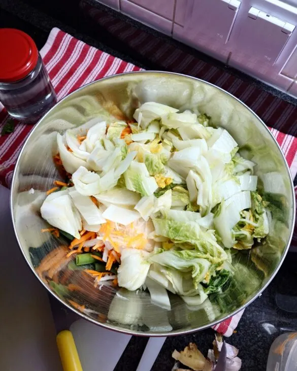 warzywa przed dodaniem sosu